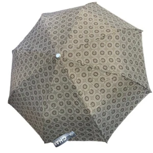 Rare Mint Chanel Cocomark Folding Umbrella Gray with storage bag Used in Japan - Picture 1 of 10
