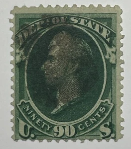 US #O67 1873 90c dk. green O. Perry, State Dept. Official Used/sound; $325 SCV - Picture 1 of 3