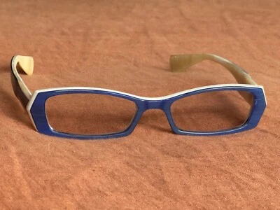 Gafas de cuerno genuinas Morgenthal Frederics, color azul y crema Foto 1 de 4