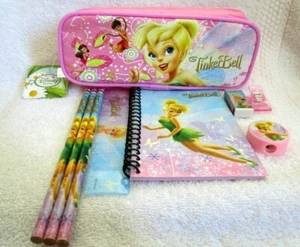 Tinkerbell Light Pink Pencil Case Pouch and 8pc Stationary Set Combo-Brand New! - Picture 1 of 1