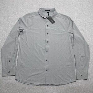 Travis Mathew Button Up Shirt Men’s Large Gray Nylon Blend Long Sleeve Stretch - Picture 1 of 16