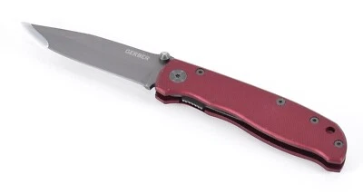 Gerber Air Ranger Red Aluminum Handle Fine Straight Edge Folding Knife - Image 1 of 3