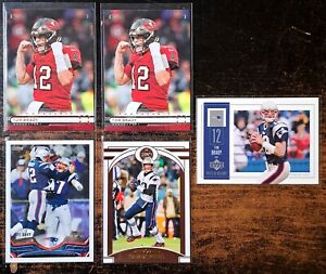 TOM BRADY 5 DIFFERENT CARDS LOT 2002 to 2022 GOAT PATRIOTS