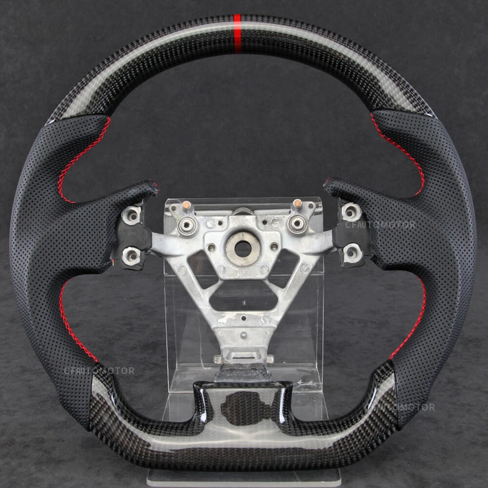 Carbon Fiber Perforated Leather Flat Steering Wheel Fits 04-07 Infiniti G35 GX35 - Изображение 1 из 4