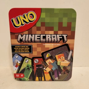 UNO Card Game MINECRAFT Edition Game In Collectors Storage Tin New Open Box - Picture 1 of 7
