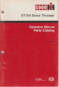 Case IH ST154 ST 154 Snow Thrower Operator's Manual Parts Catalog - Picture 1 of 2