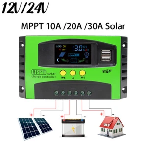 MPPT 10A 20A 30A Solar Charge Controller 12V 24V for Solar Panel LCD Display - Picture 1 of 11