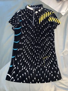 JAMIE SADOCK Womens Black Abstract Golf Top 1/4 Zip Size XS - Picture 1 of 5