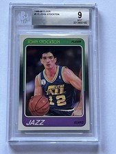 1988-89 Fleer #115 John Stockton Rookie Card RC BGS 9