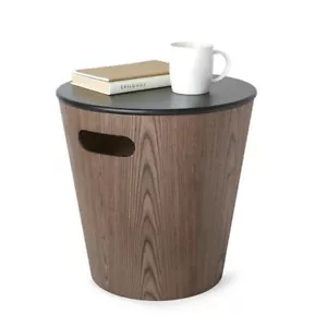 Umbra Woodrow Wooden Storage Stool Ottoman Home Decor Walnut w/Lid 42x28x41cm - Picture 1 of 2