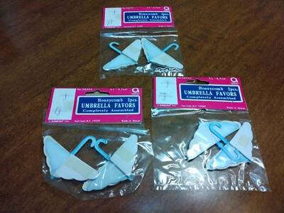 Лот из 3 винтажных сотовых зонтиков детские центральные элементы украшения для мальчика девочки - Изображение 1 из 4