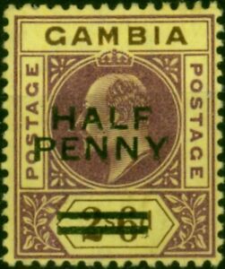 Gambia 1906 1/2d on 2s6d Purple & Brown-Yellow SG69 Fine MM