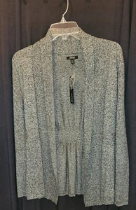 NWT APT.9 WOMENS PETITE XS, BLACK & GRAY, OPEN SWEATER JACKET WITH ELASTIC... - Picture 1 of 3