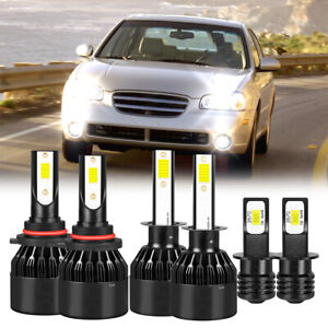 For Nissan Maxima 2002-2003 6x LED Headlight Bulbs High/Low Beam + Fog Light C9
