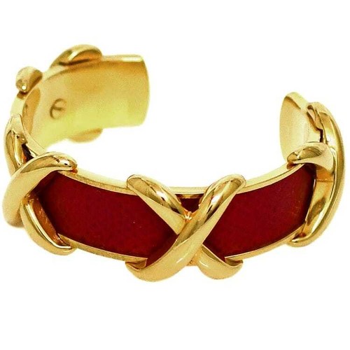 HERMÈS Bracciale Hermes Oro Rosso Buone Condizioni Pelle Lucertola GP Usati Accessori HERMES
