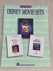 Disney Movie Hits Easy Guitar Songbook Sheet Music Aladdin Mermaid Beauty Beast - Picture 1 of 4