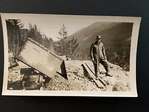 Photo Working Man Rail cart Logging Bridge Construction Occupation 1930s M90 - Picture 1 of 3