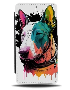 Bull Terrier Art Print Flip Wallet Case Terriers Dog Dogs Colourful Artwork AE94 - Picture 1 of 3