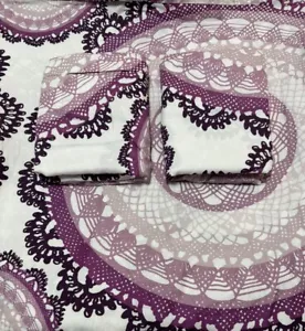 IKEA LYCKOAX Full/Queen Duvet Cover w/ 2 Matching Shams Ombré Purple Lace Print - Picture 1 of 6