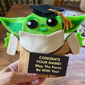 Grogu Baby Yoda  - Customize Name or Occasion - Gift Puffy Handmade Felt Decor - Picture 1 of 14