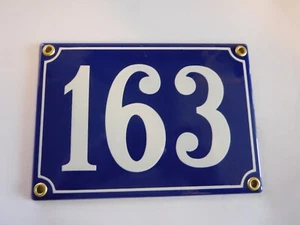 FREESHIPPING Handcrafted NOS 6.75 x 4.75 Enamel Porcelain House Door Number Sign - Picture 1 of 5
