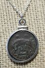 Ancient Roman Empire She Wolf & Twins URBS Goddess Roma Coin 925 Silver Necklace