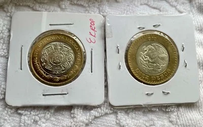 mexico 10 pesos  ERROR   bimetal 1 pc - Image 1 of 4