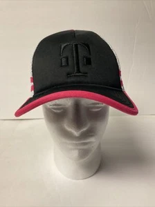 T-Mobile Adjustable Snapback Trucker Hat Unisex Pink Black Mesh Back - Picture 1 of 7