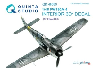 1/48 Quinta Studios 3D Interior Decal #48080 Fw190A-4 For Eduard Kit - Picture 1 of 2