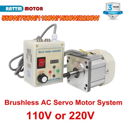 550W 750W 1100W 1.5KW 2.2KW Brushless AC Servo Motor Speed Controller CNC Kit - Image 1 of 4
