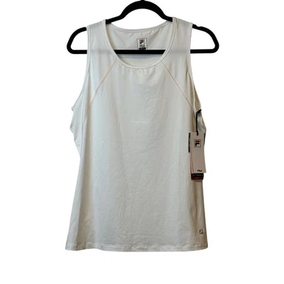 FILA женщин XL белый теннис Майка Activewear Athletic без рукавов производительности - Изображение 1 из 4