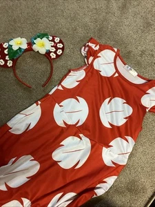 disney lilo and stitch dress & Headband Girls Sz 6/7 - Picture 1 of 5