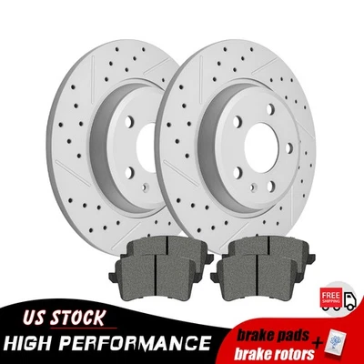 300mm Rear Drilled Brake Disc Rotors Pads for Audi A4 A5 Quattro Allroad Q5 - Image 1 of 4