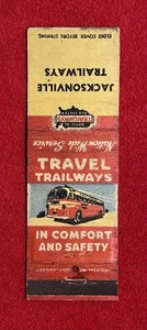 1940c **NATIONAL TRAILWAYS BUS SYSTEM** JACKSONVILLE {{GRAPHIC BUS}} MATCHBOOK! - Picture 1 of 14