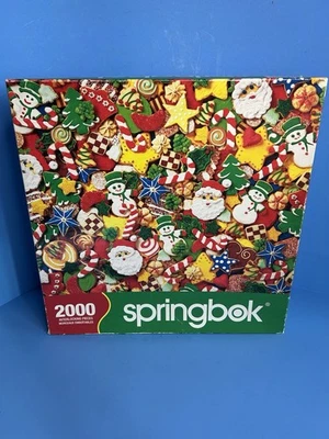 Christmas Cookie Cutouts 2000 Piece Jigsaw Puzzle Springbok Huge 42x34 Complete - Image 1 of 4