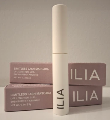 ~ NEW ~ SET OF 2 x ILIA LIMITLESS LASH MASCARA 3g MINI, AFTER MIDNIGHT (BLACK)