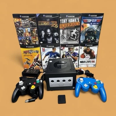 Black Nintendo DOL-101 GameCube Console Bundle Lot Wrestling Tony Hawk Top Gun - Image 1 of 4