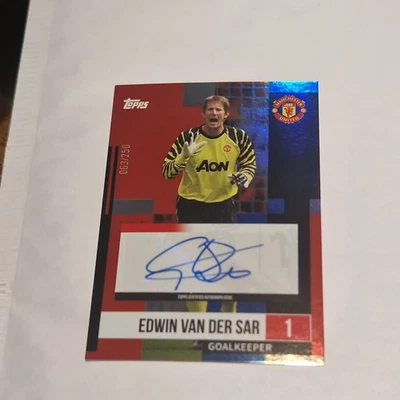 Topps Edwin Van der SAR Auto Signed Man Utd Team Set 2024/25 Numbered 063/250 - Image 1 of 3