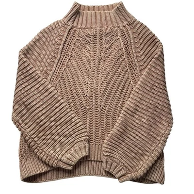 Suéter Free People Sweetheart Medio Cuello Simulado Grueso Tejido Manga Larga Algodón Foto 1 de 4