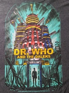 Dr. Who and The Daleks Men’s XL Graphic Print Gray Short Sleeve T-Shirt NWOT - Picture 1 of 8