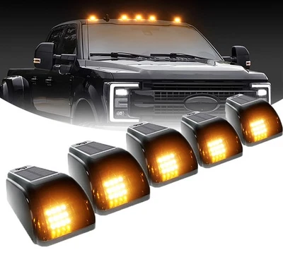 Luces LED inalámbricas de techo de cabina con energía solar de 5 piezas ámbar para camioneta Foto 1 de 4