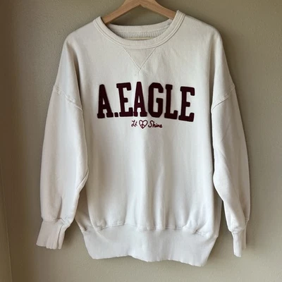 Sudadera holgada American Eagle Forever para mujer XS Let Love Shine cuello redondo Foto 1 de 4