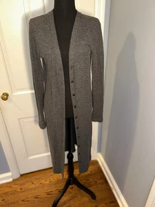 Beyond Yoga langer grauer Waffelmuster Strick Cardigan/Staubtuch - Bild 1 von 7