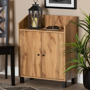 Baxton Studio Rossin Modern and Contemporary Oak Brown Finished Wood 2-Door Entr - Picture 1 of 1