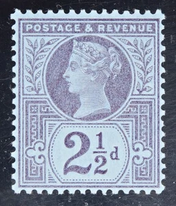 GB SG201 QV 1887 2-1/2d lila/blau, Jubiläumsausgabe, postfrisch, Kat 45£ - Bild 1 von 2