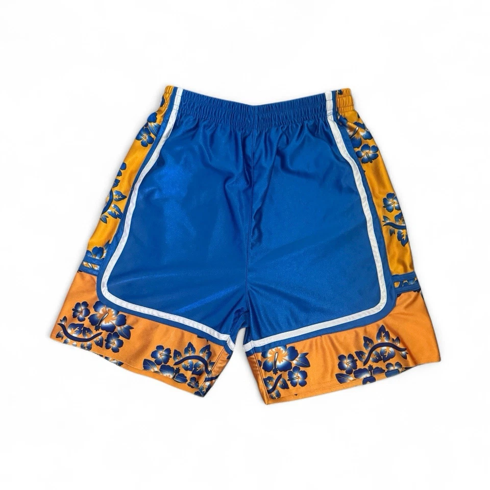 Youngs Lei Shorts Mens XS Blue Floral Polyester Drawstring Hawaiian Basketball - Image 1 of 4