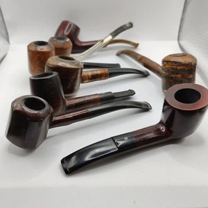 8x Vintage Smoking Pipes Job Lot Bewlay Corn Cob Wooden Briar 1950s Falcon - Picture 1 of 12