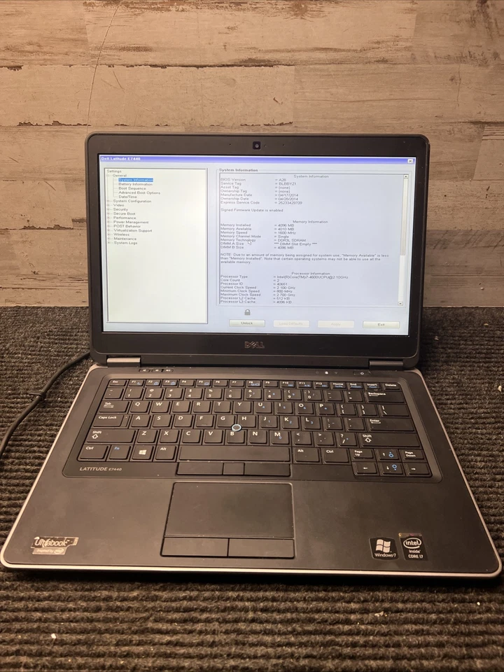 *PIEZAS* Laptop Dell Latitude E7440 14" i7 4600U 2.10GHz, 4GB RAM, SIN HD/OS/BATT Foto 1 de 4