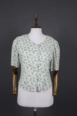 Blusa Top Laura Ashley Multicolor Floral Manga Corta Botón Delantero Talla 40 Foto 1 de 4