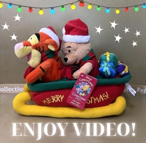 Disney Pooh & Tigger singender Schlitten Plüsch Zuckerstange Weihnachten 2000 funktioniert Etikett 🎄 - Bild 1 von 21